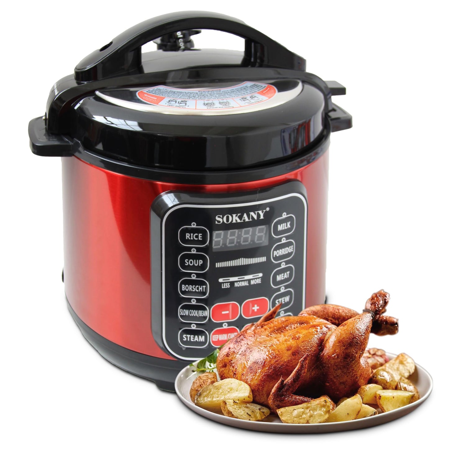 Olla a presión Sokany Rojo 1000w 5L sk-2402