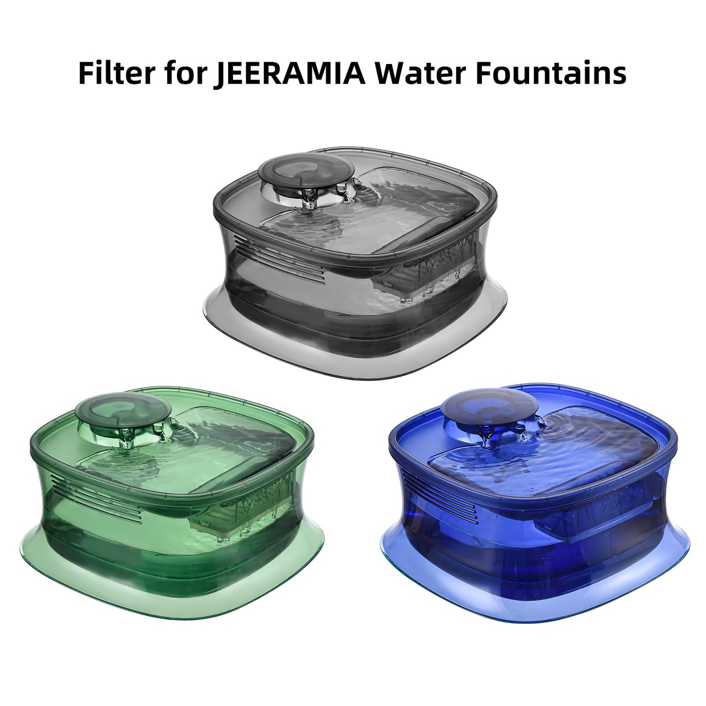 JEERAMIA - Filtros de repuesto para fuente de agua para gatos, 8 unidades