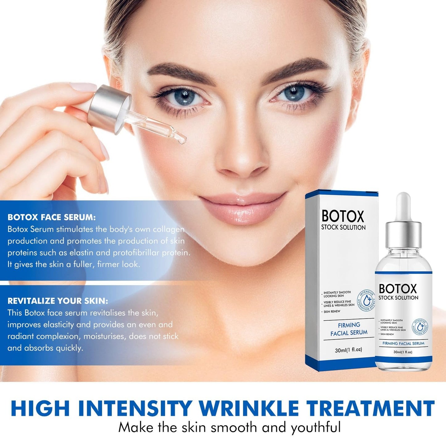 Botox Facial Serum, Botox Anti-aging Serum, Anti-Aging Serum for Women, Liquid Botox for Reduce Fine Lines, Wrinkles, Plump Skin (3 PCS)