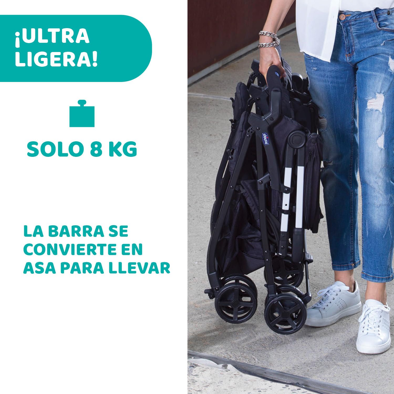 CHICCO, Carriola Gemelar Ohlalà Twin, Carriola Doble, Color Negro