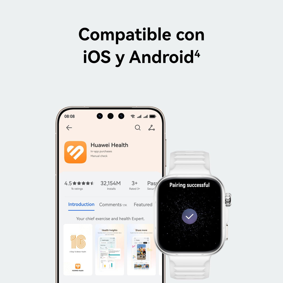 Smartwatch HUAWEI Watch FIT 5 Pro Blanco con GPS y ECG
