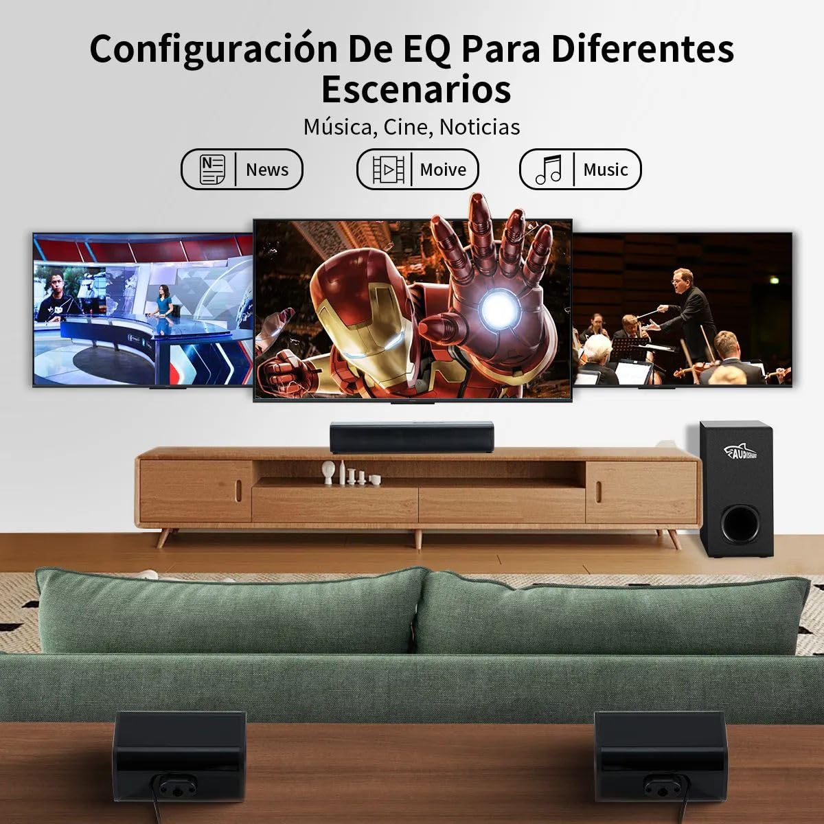 AUDISHAKO Barra de Sonido para TV Juegos de PC, Soundbar Subwoofer 5.1 Teatro En Casa Bass Boost Bluetooth 5.3, HDMI ARC/AUX, Control Remoto,Home Theater TV 5.1 BM-880