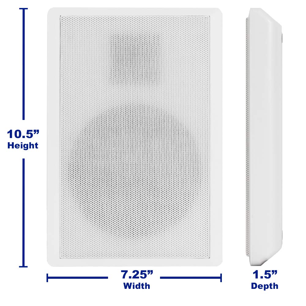 Acoustic Audio by Goldwood SLM1W - Altavoces Delgados montables en Pared para Cine en casa (2 Unidades), Color Blanco