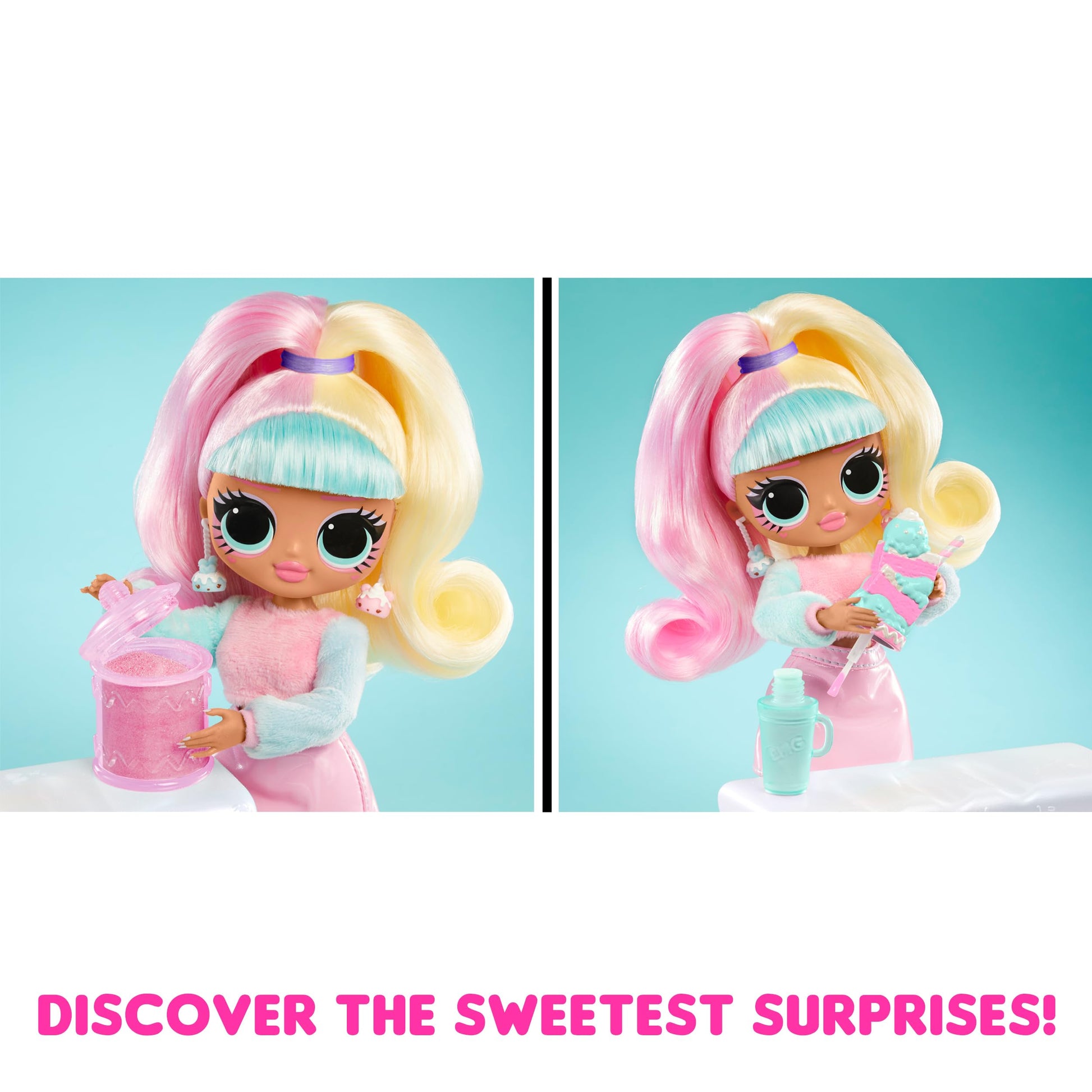 L.O.L. Surprise! OMG Sweet Nails - Candylicious Sprinkles Shop - con 15 sorpresas Que Incluyen Esmalte de uñas Real, uñas postizas, Pegatinas, Purpurina, 1 muñeca de Moda y Mucho más - Edad: 4+ años