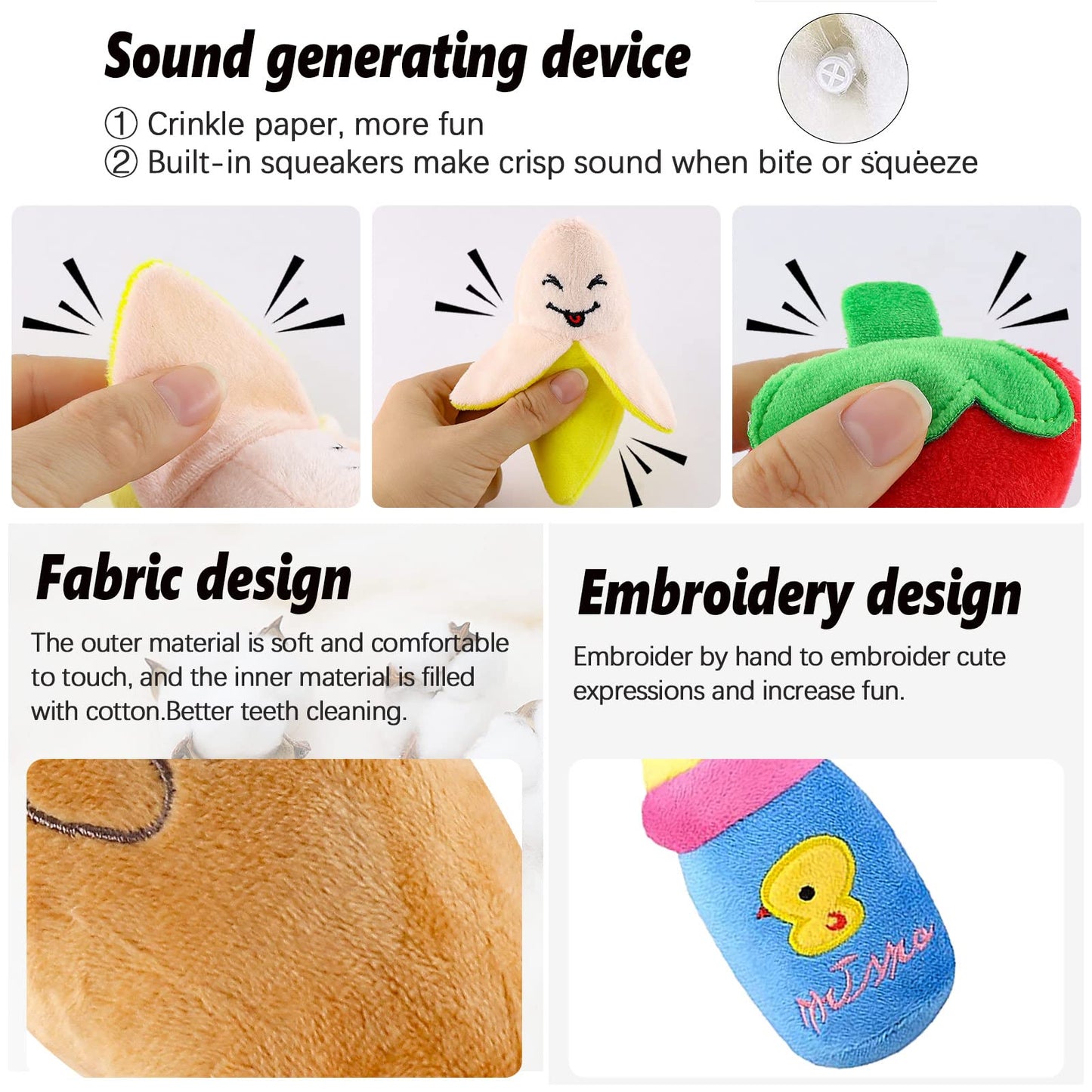 DYD Juguetes para Perros, 10 Juguetes Interactivos para Perros Pequeños y Mediano, Pequeños Juguete Perro Cachorro,Juguetes de Peluche para Mascotas