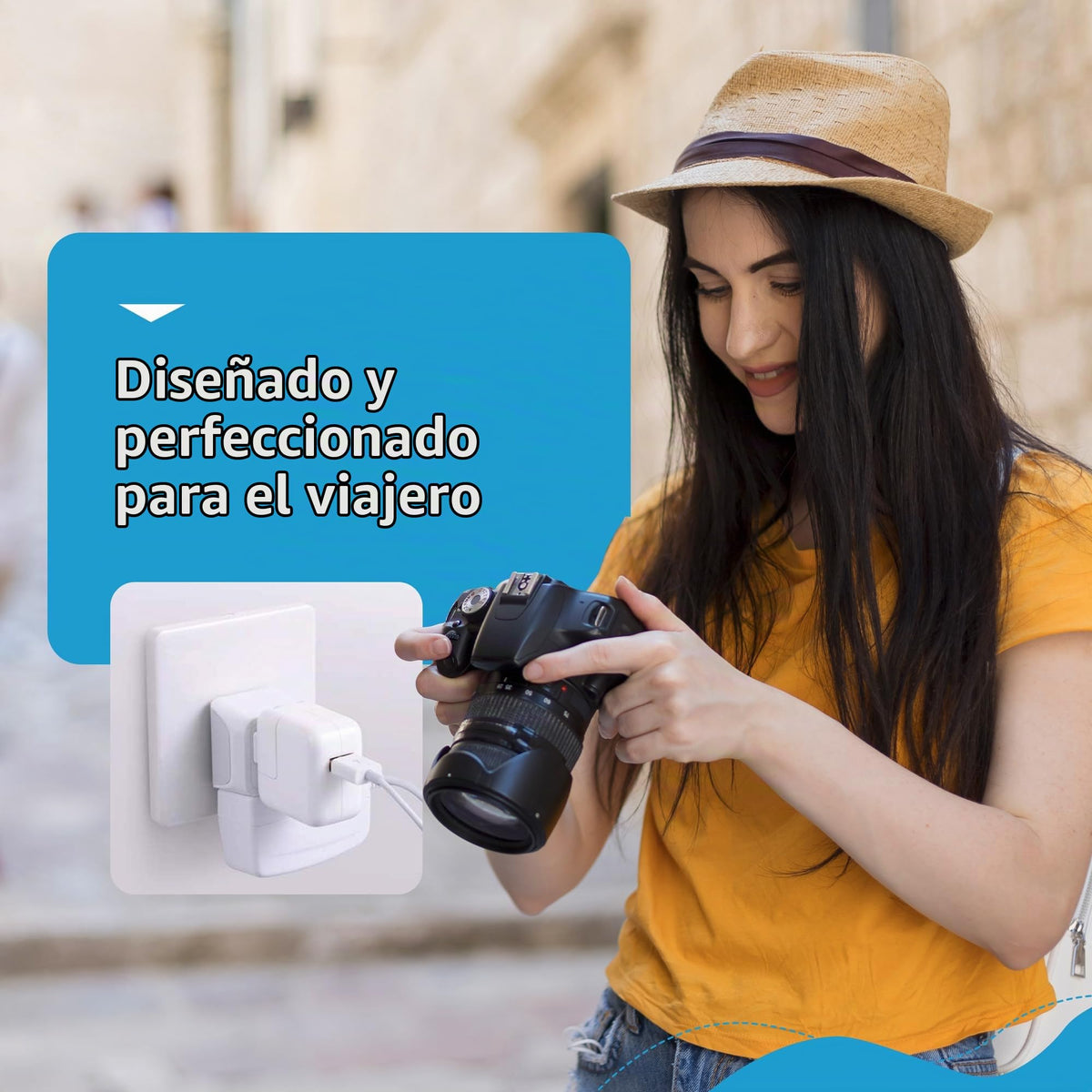 Juego de Adaptadores de Viaje Ceptics Negro 2 en 1 de Estados Unidos a África para Hombre