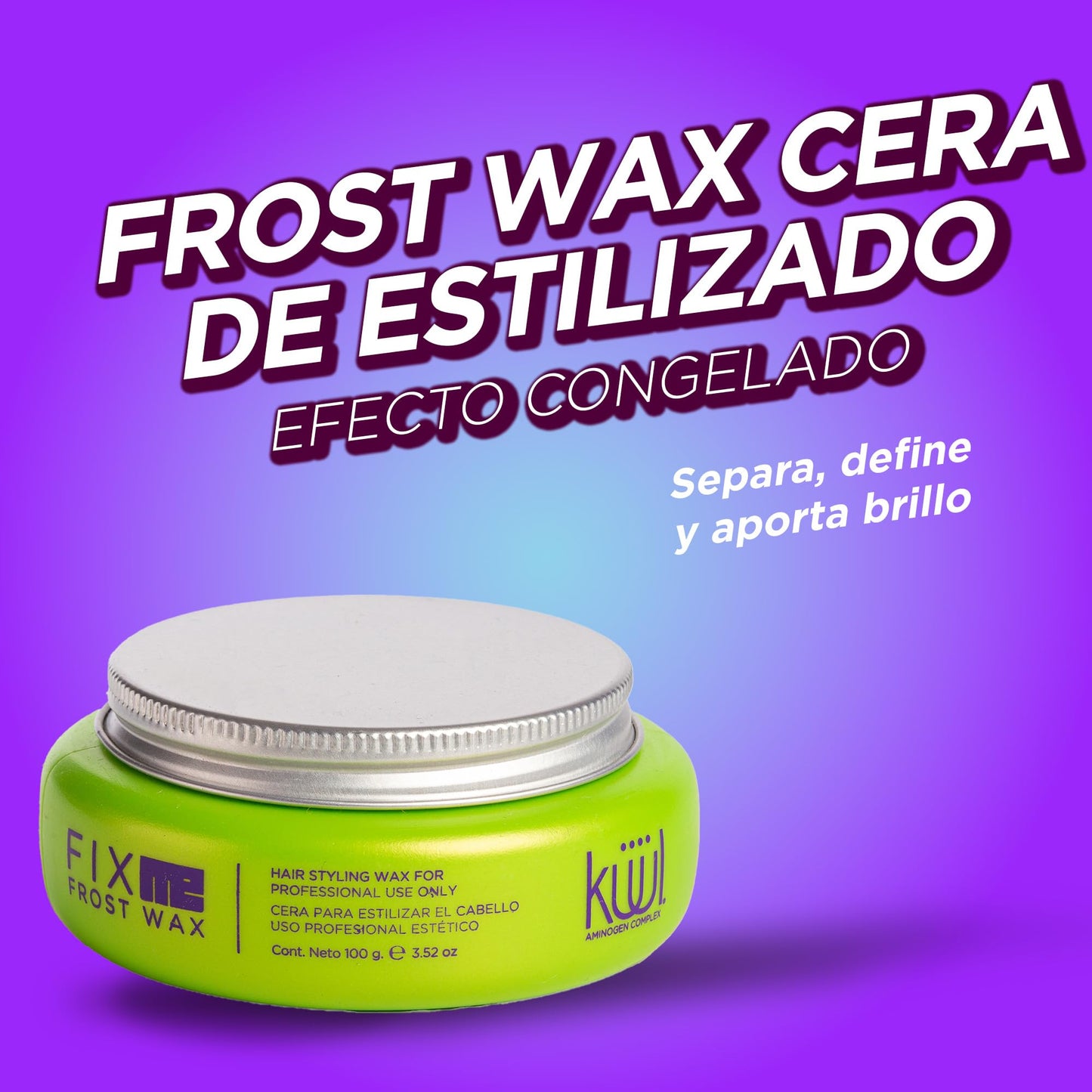 KÜÜL - Fix Me Frost Wax Cera para Cabello 100 g, de Aspecto Natural y Apariencia Brillante, Separa y Define el Cabello, Aporta 100% Brillo, No Deja el Cabello Duro, Ideal para Cabello Abundante