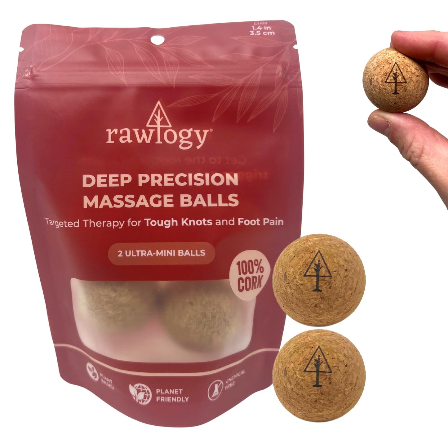 Bola de Masaje Rawlogy Corcho Alivio del Dolor Muscular de Viaje