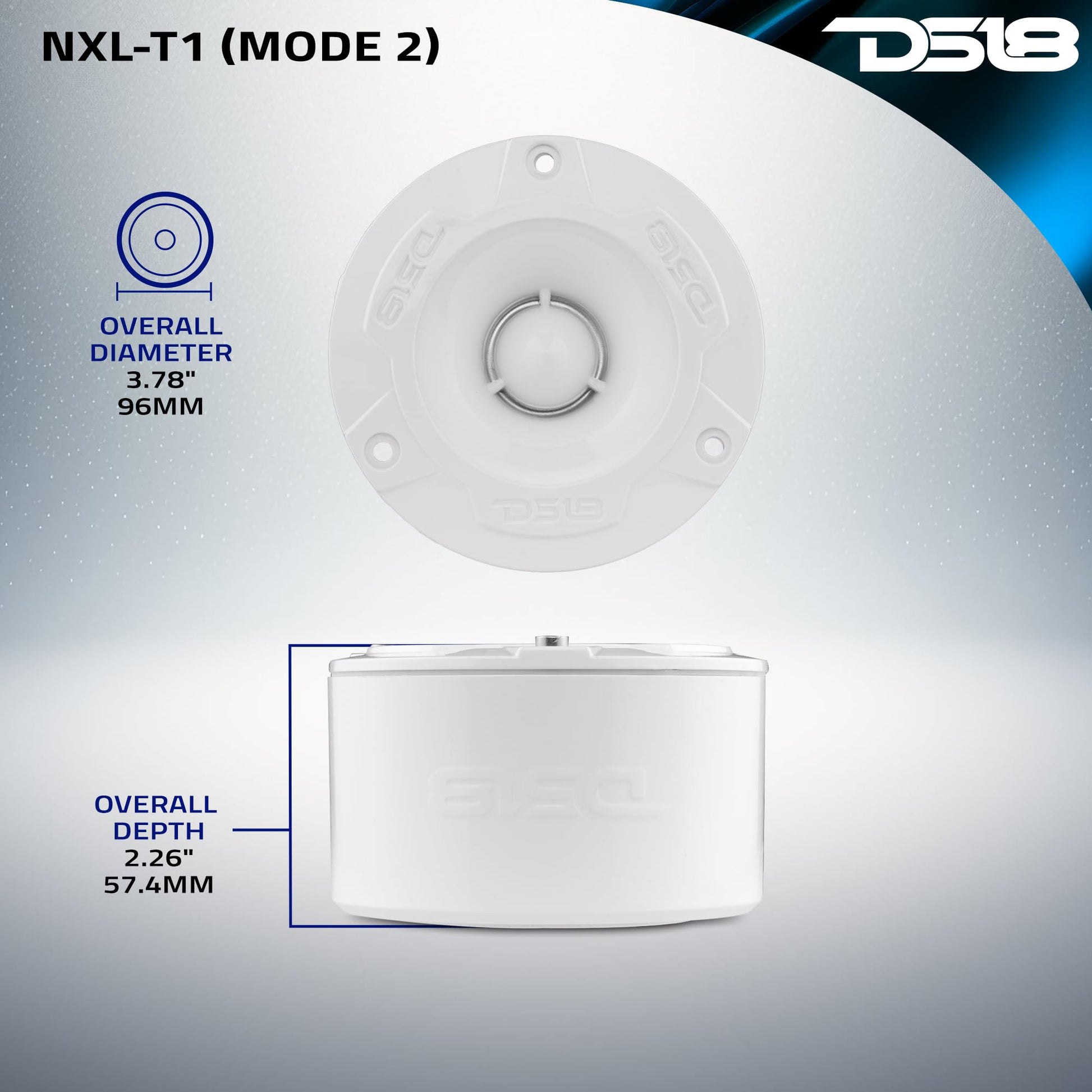 DS18 NXL-T1 Marine - Altavoz de agudos de aluminio impermeable VC de 240 W máximo, 4 ohmios, cruce integrado, ideal para barcos, deportes de motor, motocicleta, ATV UTV (2 altavoces resistentes al