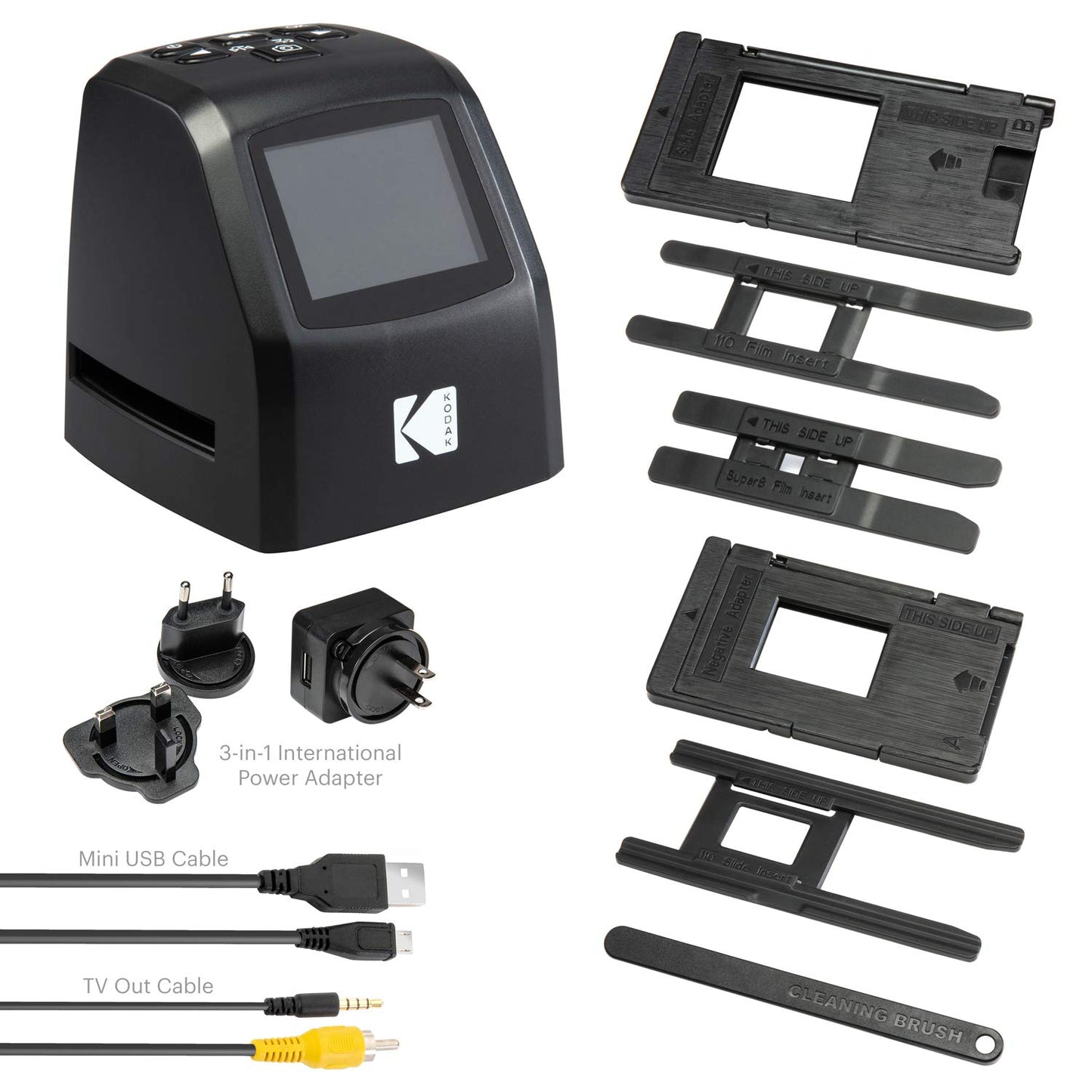 Kodak Mini escáner Digital de película y Diapositivas – Convierte 35 mm, 126, 110, Super 8 y 8 mm Negativos de película y Diapositivas a 22 megapíxeles imágenes JPEG – Incluye – Pantalla LCD 2.4 –