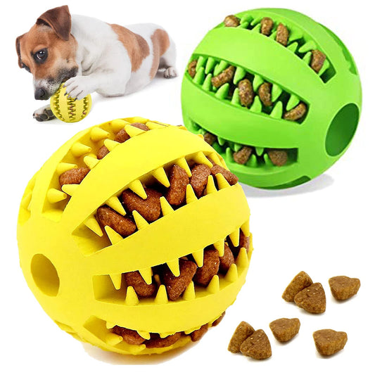 LISAPRO Pelotas Grandes de Goma para Mascotas, duraderas, funcionales para Limpieza y Cuidado Dental para Mascotas, Juguete para Perro, Pelota de Goma Resistente a mordeduras(1Verde +1 Amarillo)