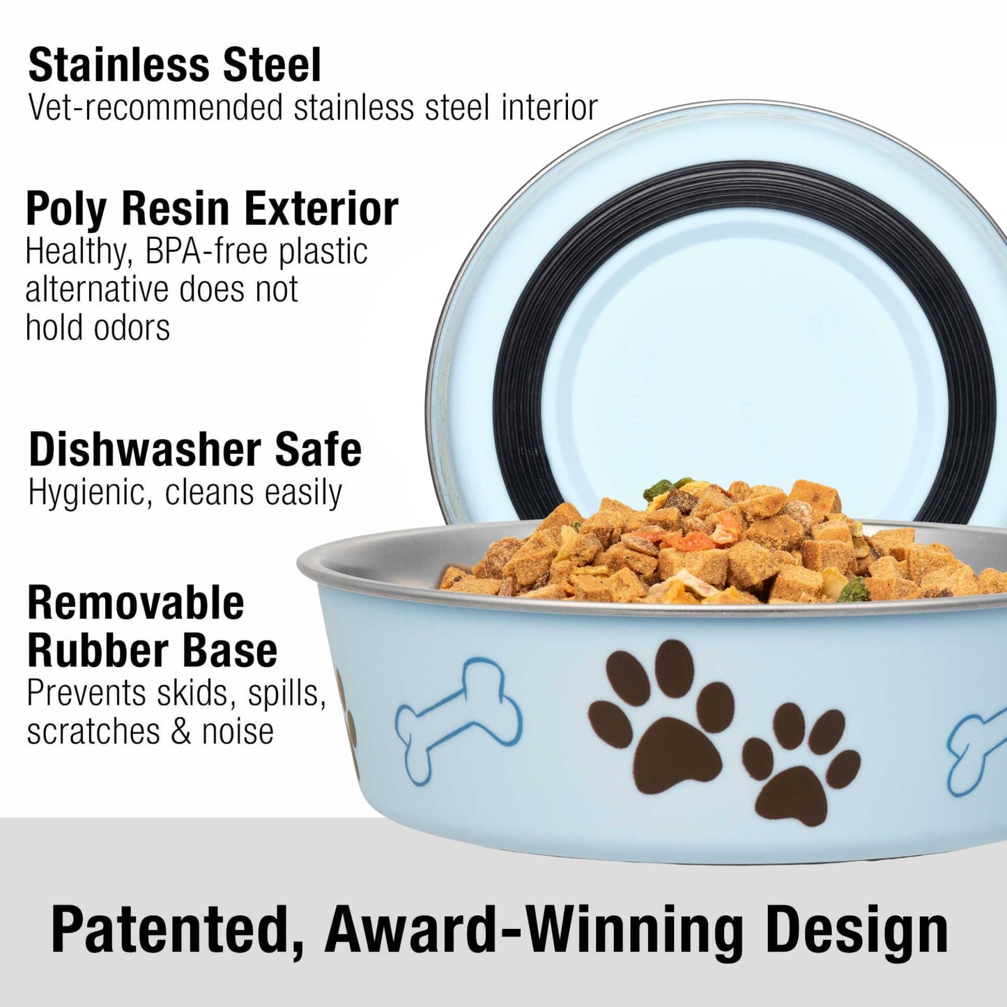 Loving Pets Bella Bowl Dog Bowl, Medium, 750 ml, Murano Blue