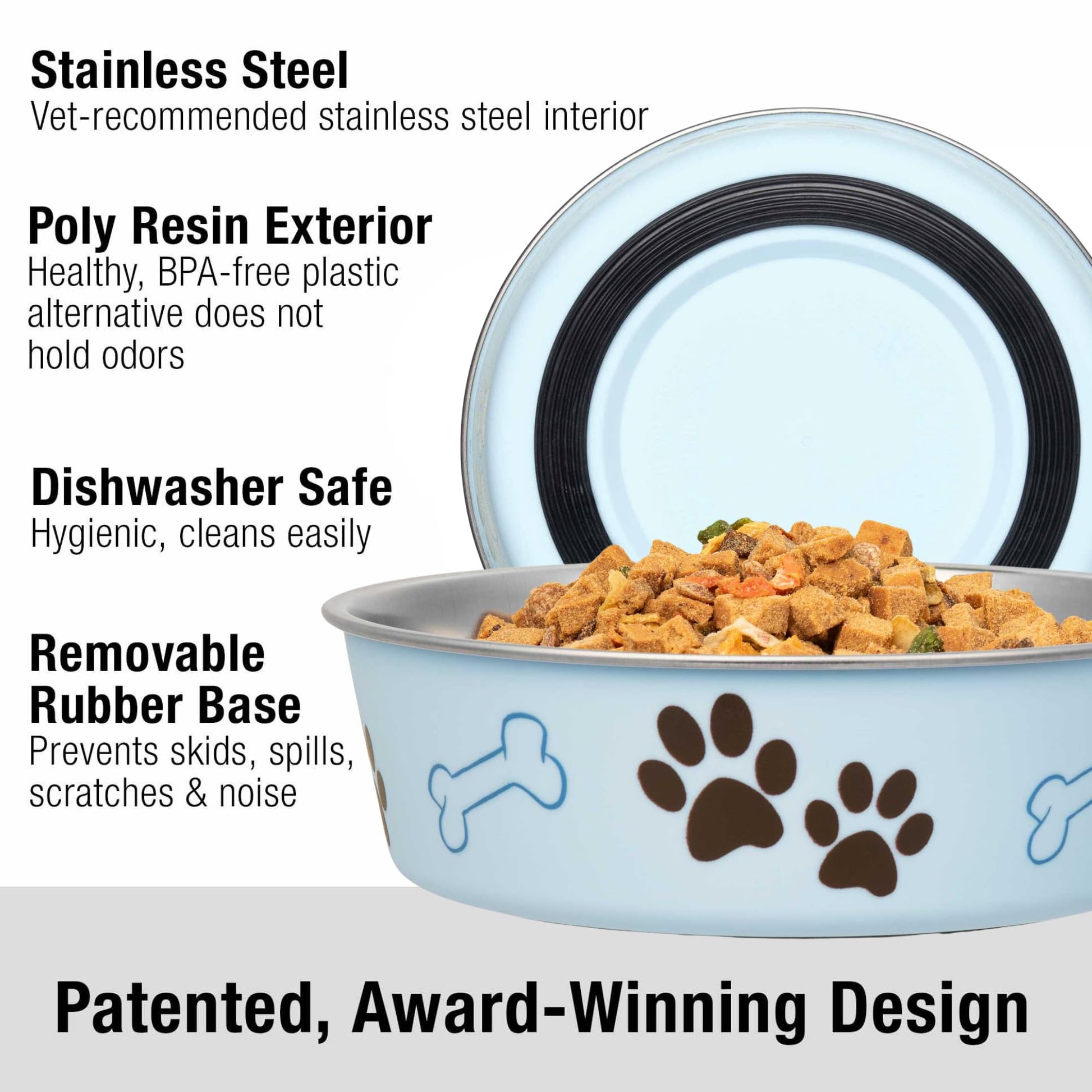 Loving Pets Bella Bowl Dog Bowl, Medium, 750 ml, Murano Blue