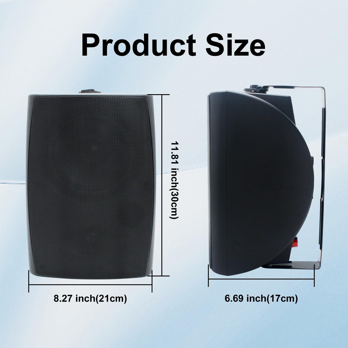 Herdio - Altavoces Bluetooth para Exteriores, de 6.5 Pulgadas, 800 W, con Cable, Impermeable, con Amplificador Multifuncional, Altavoz de Montaje en Pared, para Patio, hogar, Piscina, terraza, Patio