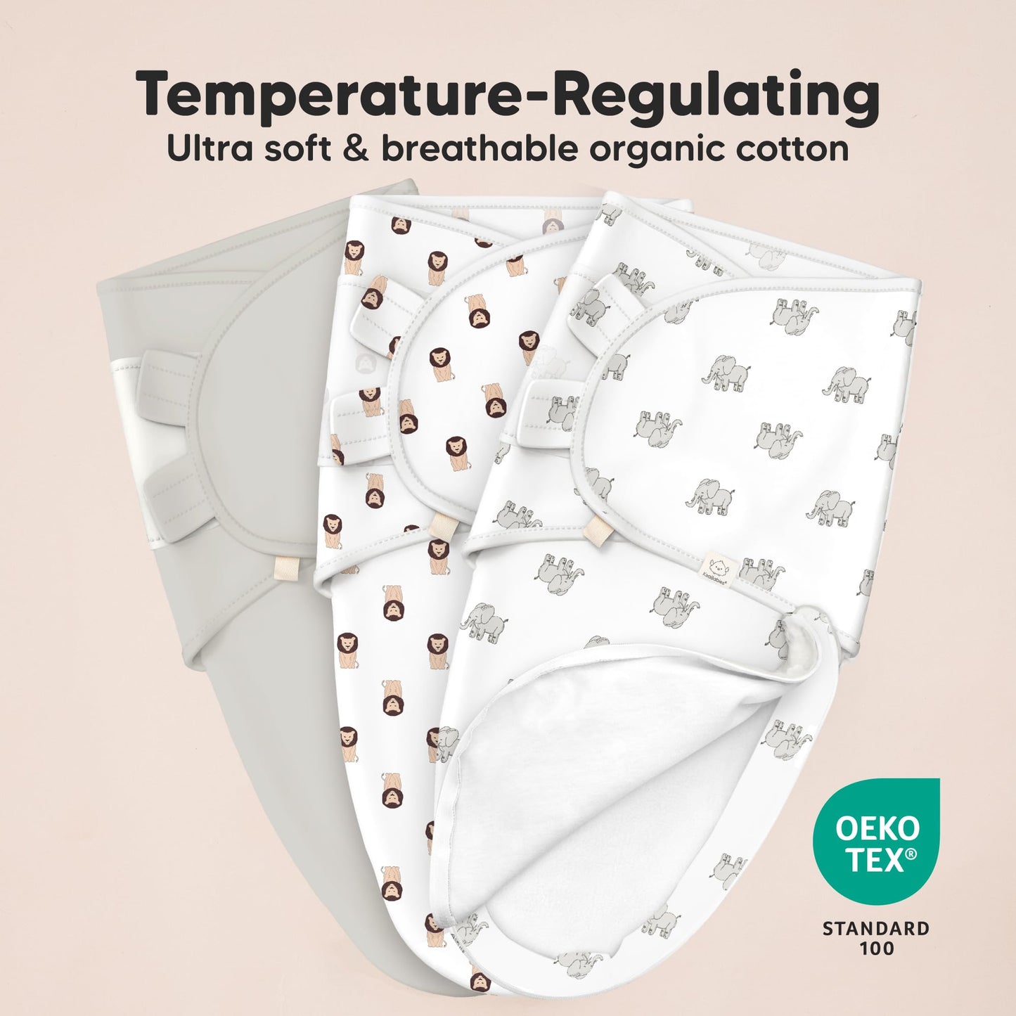 Sacos de dormir para bebé con cierre, paquete de 3 pañales para recién nacidos de 0 a 3 meses, bebés, niñas, niños, saco de dormir suave y duradero, manta de pañales fácil de cambiar (The Wild 2, OS)