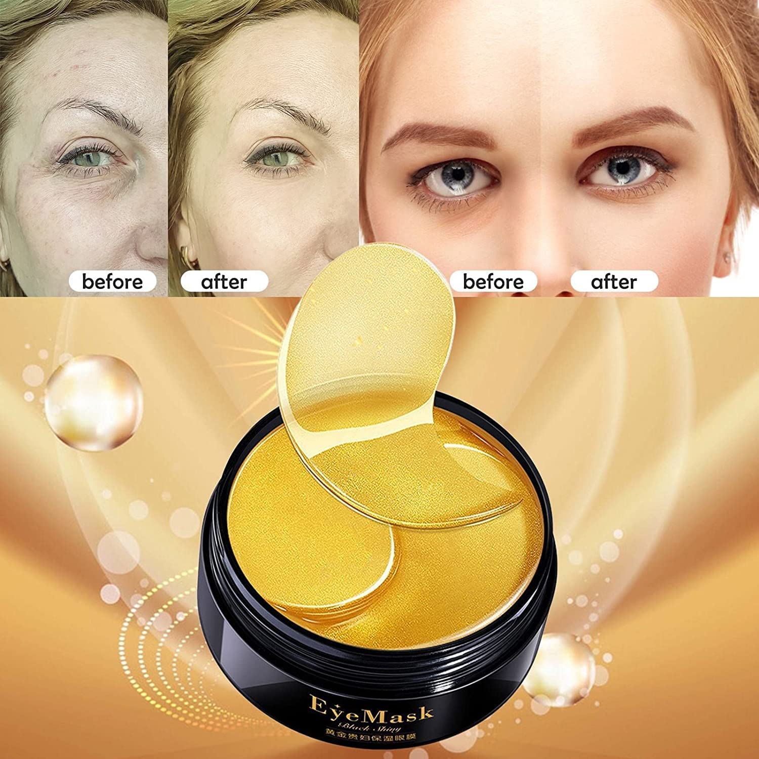 Parches ojeras 24k de COLÁGENO Hidratantes Antiarrugas | 60 pzs