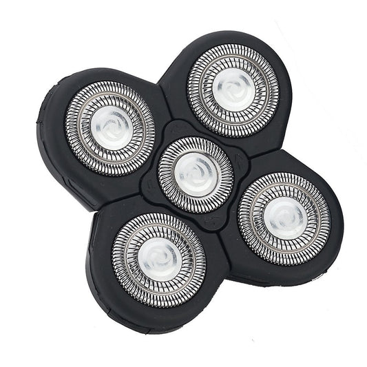 Cabezales de repuesto para maquinilla de afeitar eléctrica para hombres, 5 en 1, reemplazable, flotante, lavable, cuchilla recortadora de cabeza (negro)