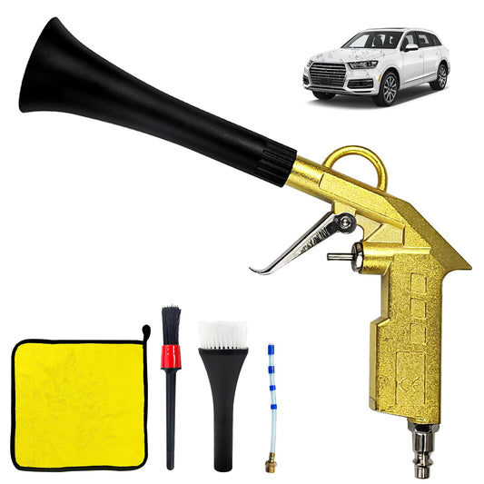 Kit de Pistola de Limpieza de Coche ZPSNDP Blanco con Boquilla y Cepillo para Detalle de Interiores de Automóviles