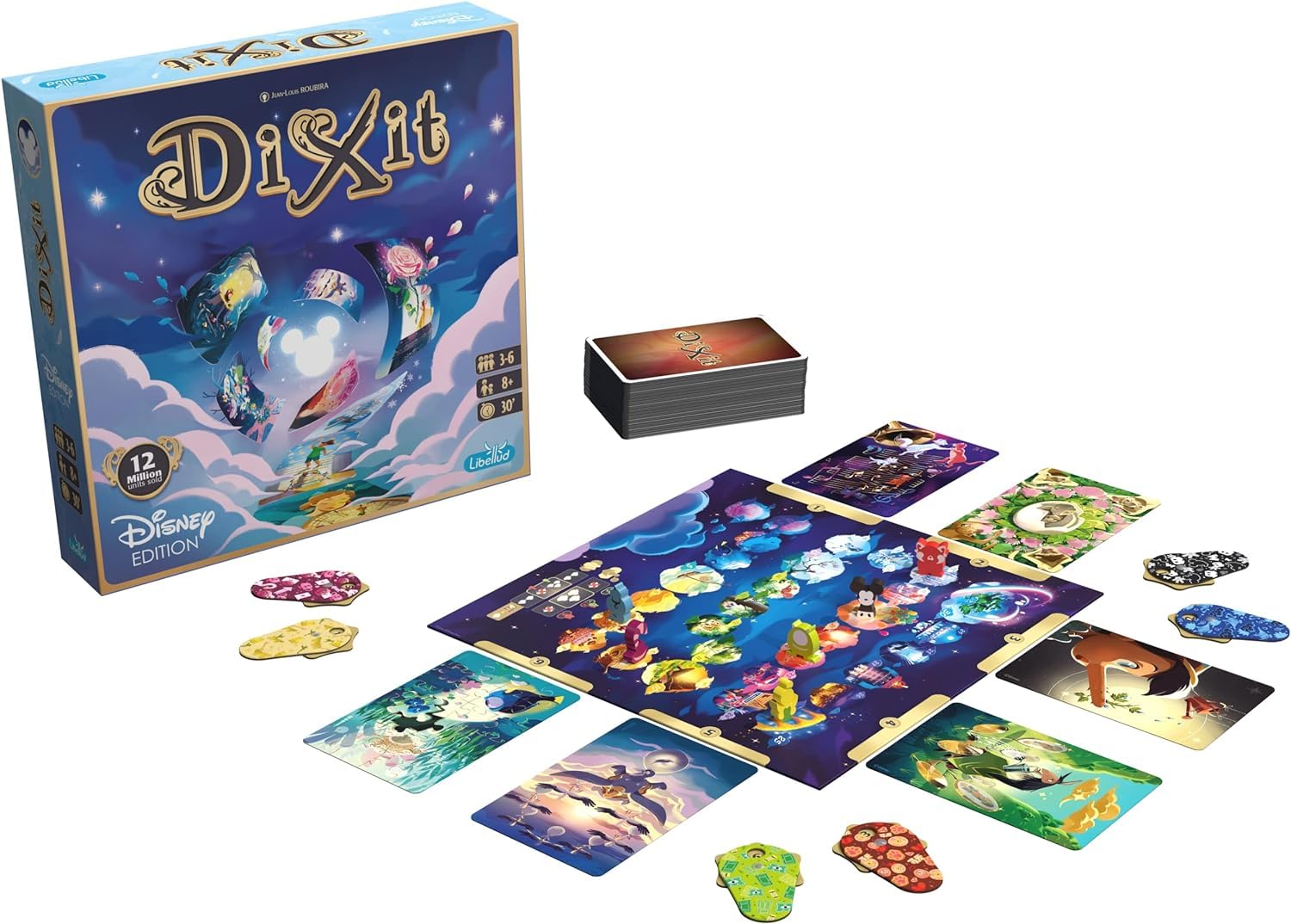 Dixit Juego de mesa Disney Edition - Juego de narración de historias para niños y adultos, edades de 8 años, 3 a 6 jugadores, tiempo de juego de 30 minutos