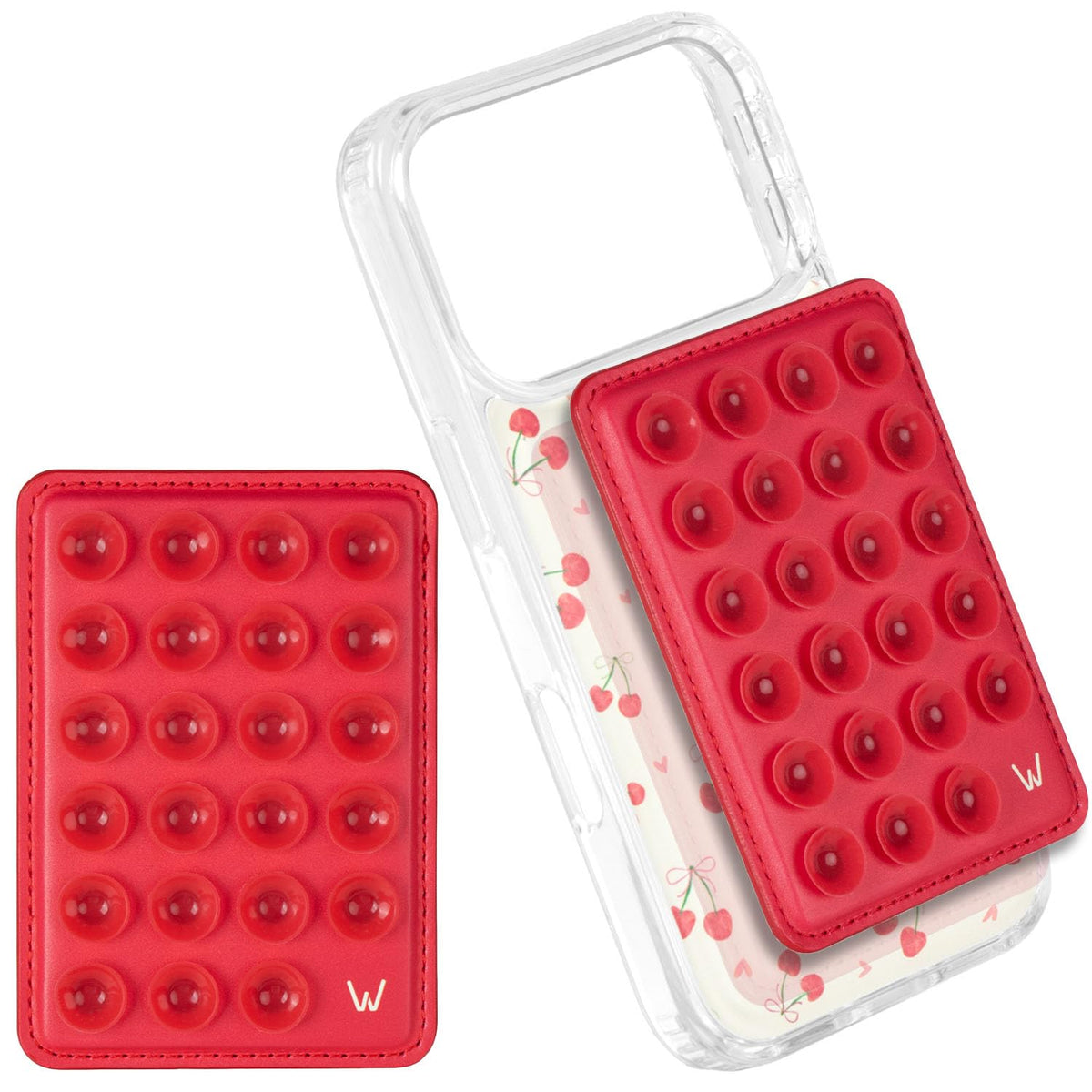 Soporte para Teléfono Walli Rojo con Ventosa Fuerte para iPhone