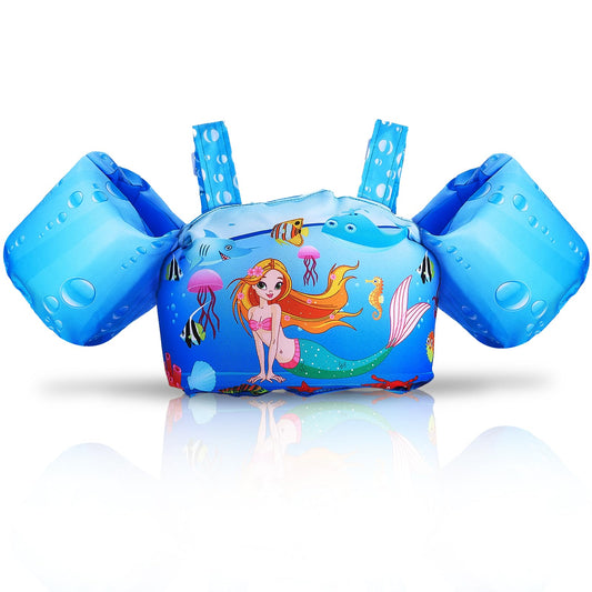Chaleco de natación para niños y niñas de 22 a 65 libras, flotadores para niños con alas de agua, chamarra de natación para niños pequeños, chaleco de piscina para niños de 2 a 7 años