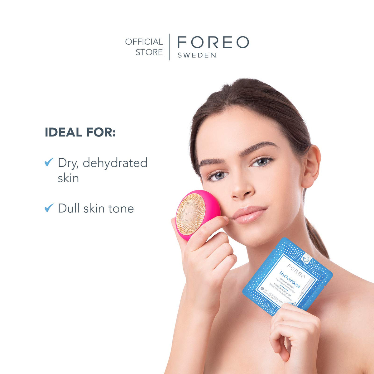 FOREO - Máscara activada por Ufo (6 unidades), H2Overdose, 1 pieza