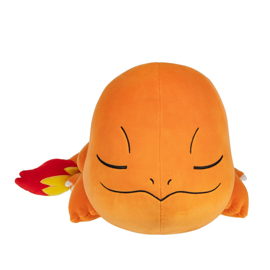 Peluche Pokemon Charmander Naranja Felpa Premium 18 Pulgadas en Postura para Dormir