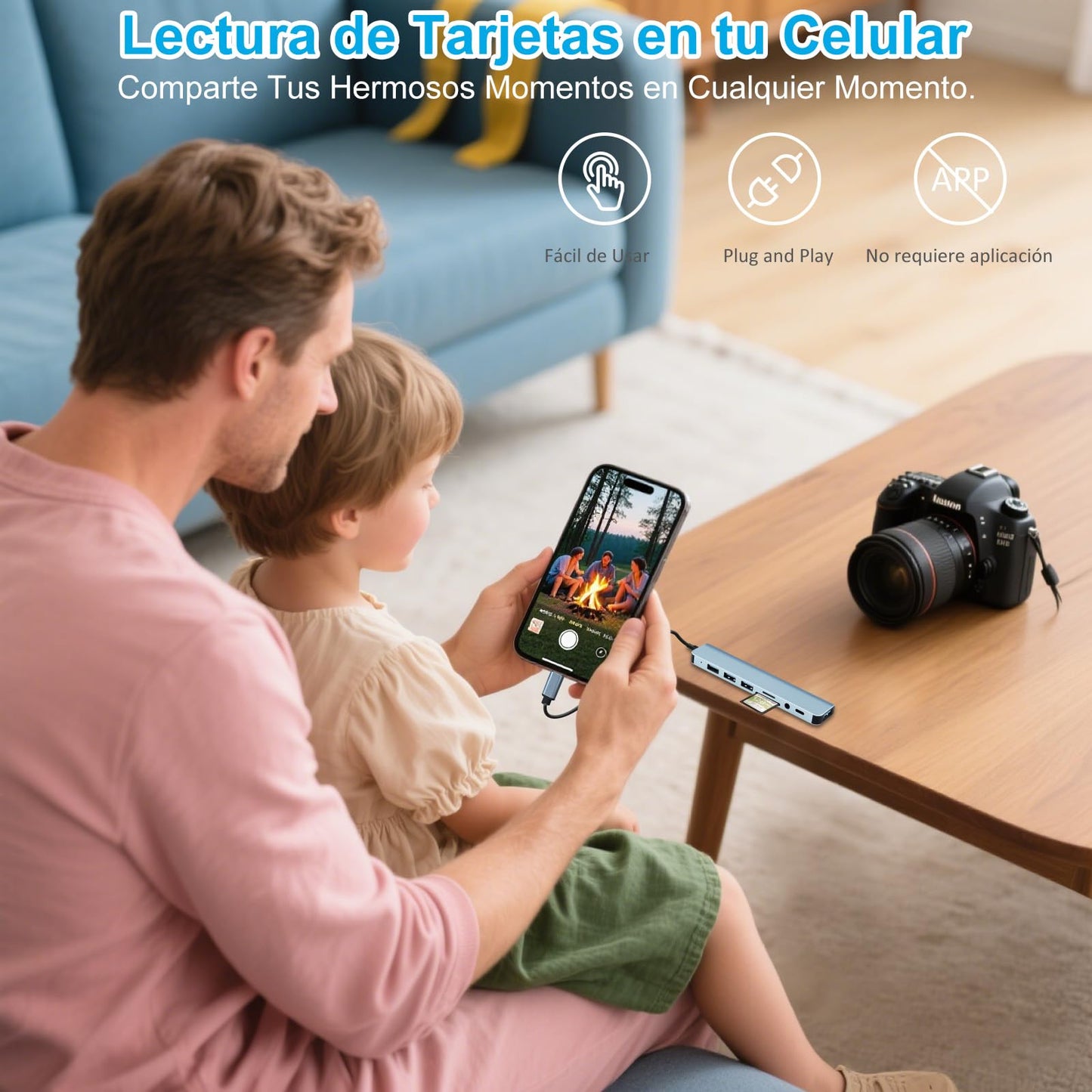 HeiLuon Hub USB C 8 en 1,USB 3.0 con Jack 3.5mm, Adaptador de Puertos USB Múltiple para Laptop, 4 Puertos USB, 1 Puerto USB-C, Lector de Tarjetas TF & SD, Compatible con MacBook, ProPad y Tablets