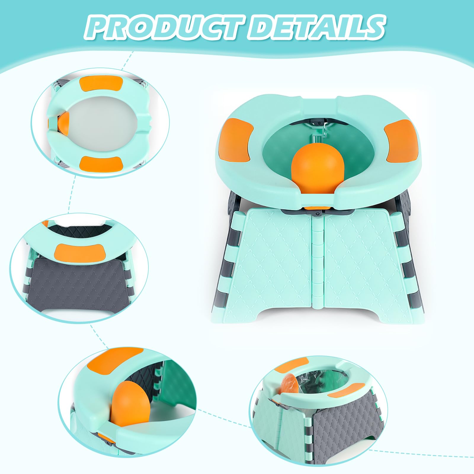 Yszawmx - Orinal portátil para viajes de niños, silla de entrenamiento para ir al baño con bolsa de viaje, inodoro de entrenamiento para bebés al aire última intervensión e interior, fácil de limpiar