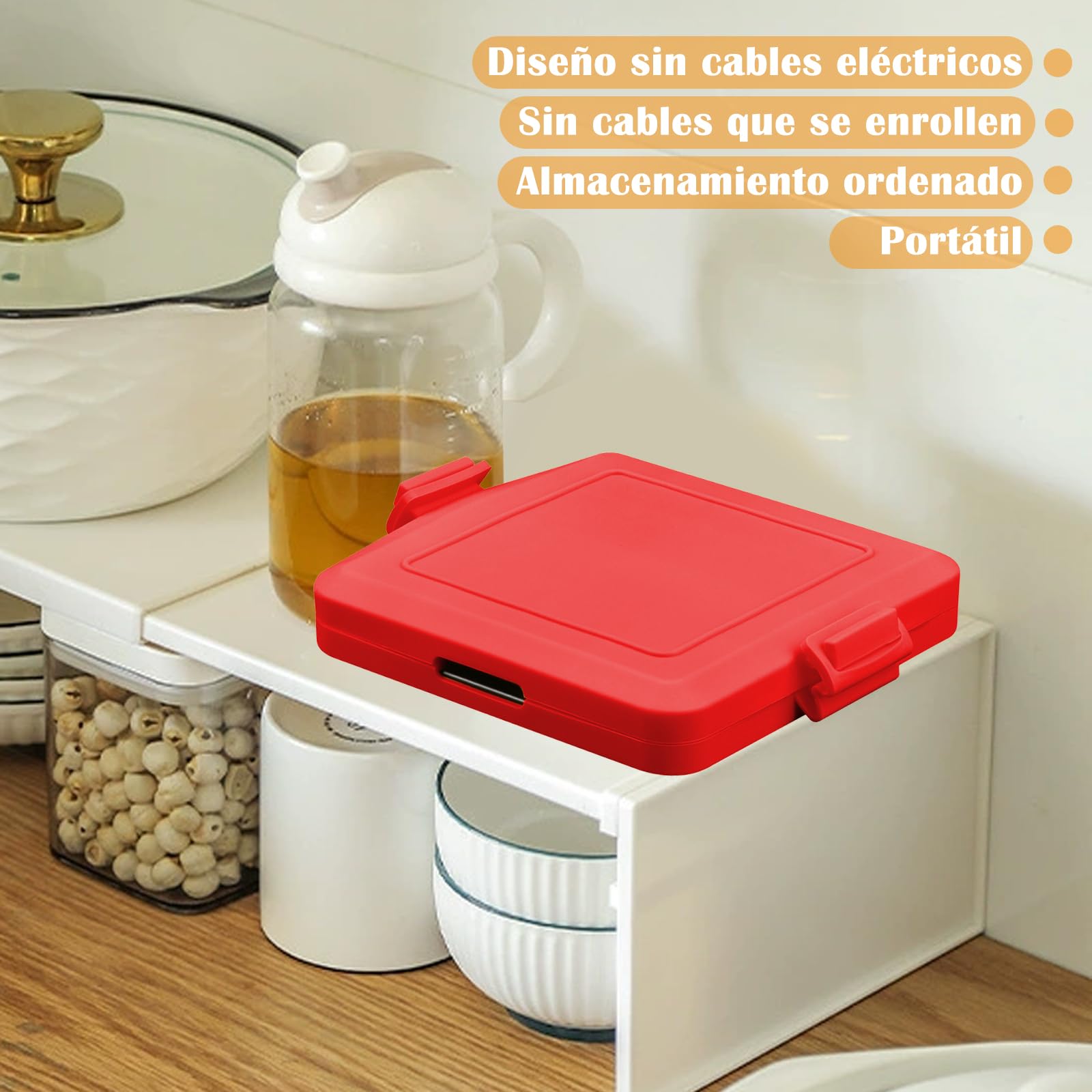 Garqitwan Tostadora para Microondas, Sandwichera Tostada para Microondas, Gofrera Multifunción Antiadherente con Correas de Silicona Ajustables (Rojo)
