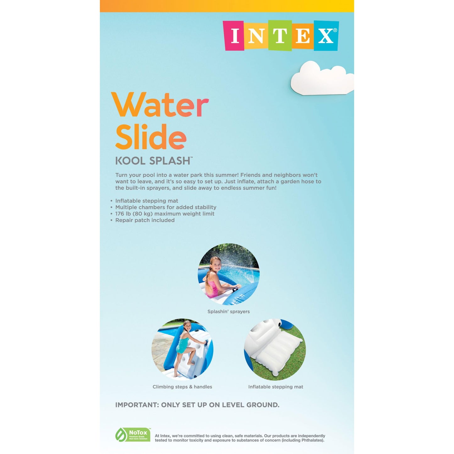 INTEX Tobogán de Agua, Inflable Play Center, 342,9 x 205,7 x 127 cm para Edades de 6 +