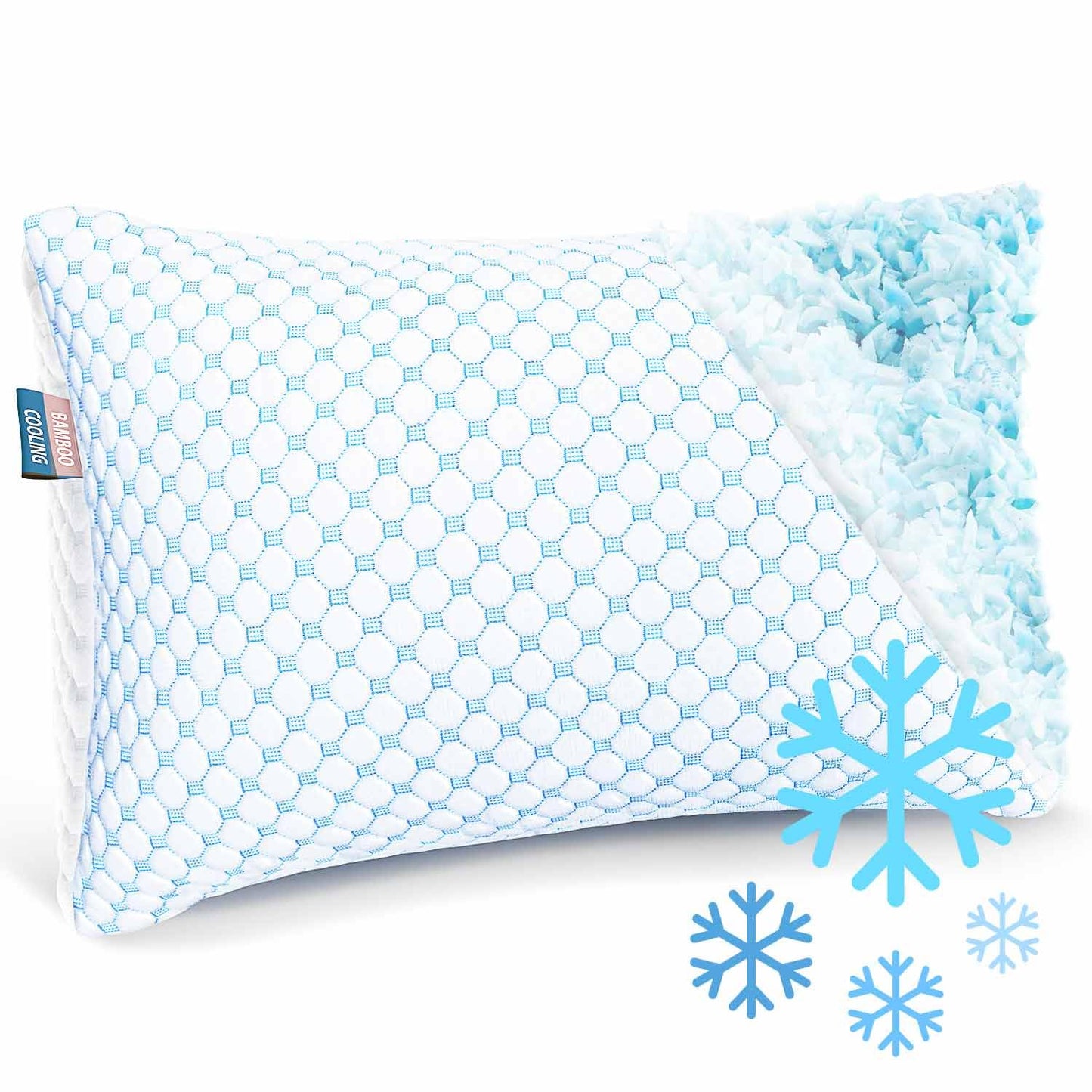Almohada Nestl Bedding Beige con Reducción de Calor y Humedad en Espuma de Gel y Rayón Ajustable y Lavable