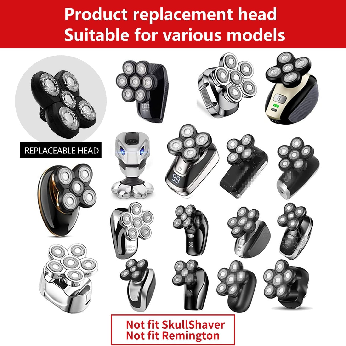 TIKLEAN Cabezales de repuesto para afeitadora eléctrica para hombre, 5 cabezales, Fiveblade para hombres, compatible con mojado y seco, resistente al agua, multifunción (DT1)