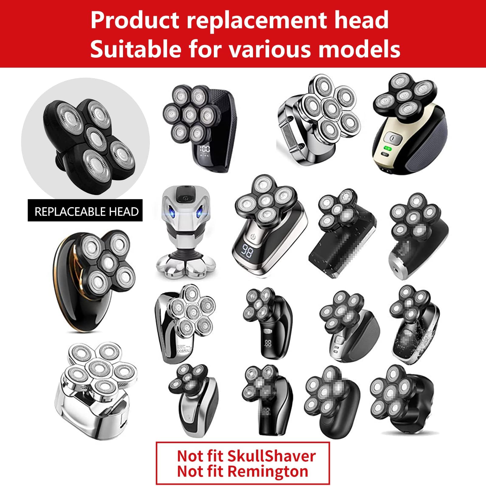 TIKLEAN Cabezales de repuesto para afeitadora eléctrica para hombre, 5 cabezales, Fiveblade para hombres, compatible con mojado y seco, resistente al agua, multifunción (DT1)