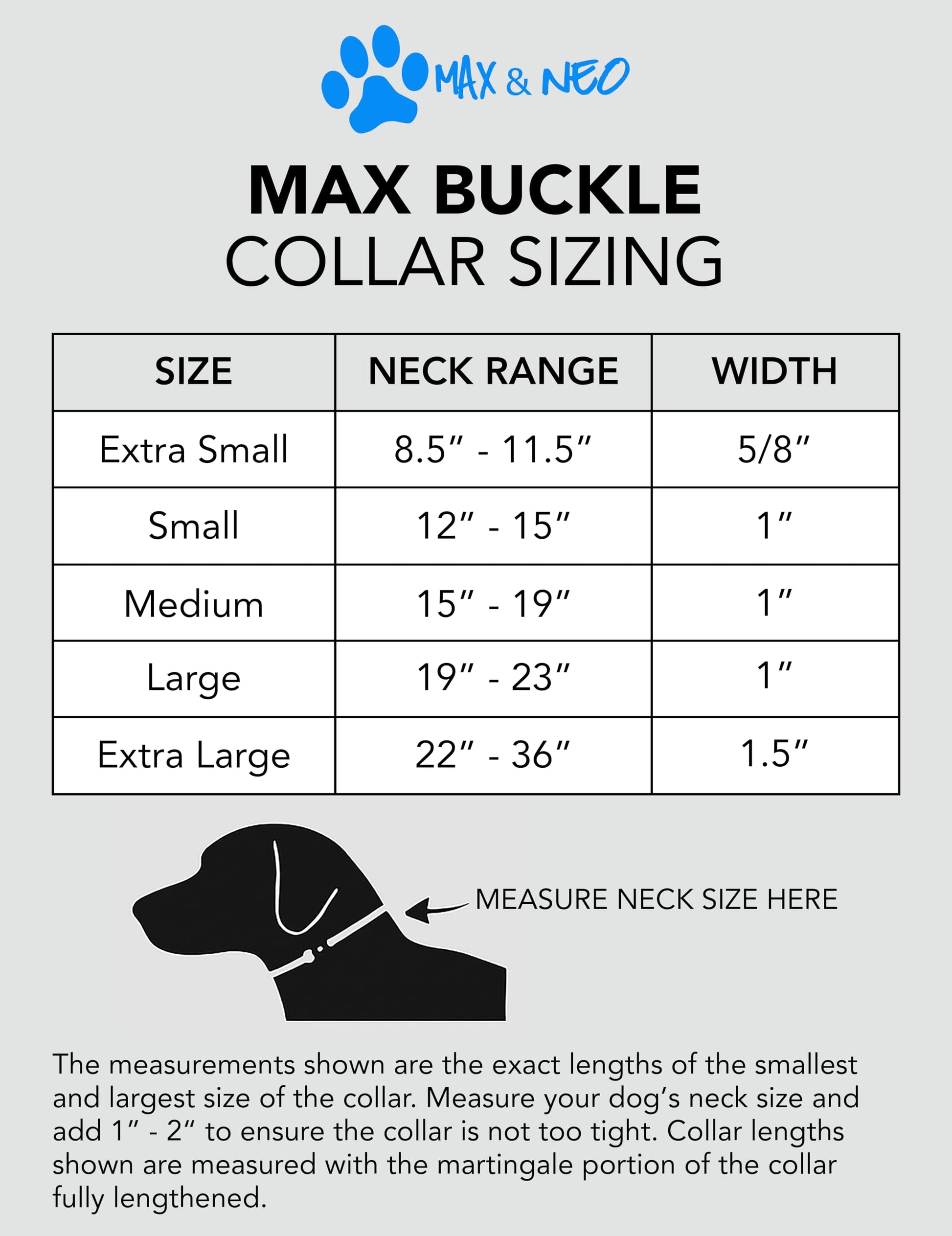 Collar para perro con hebilla de metal reflectante Max y Neo MAX – donamos un collar a un rescate de perros por cada collar vendido (pequeño, azulado)