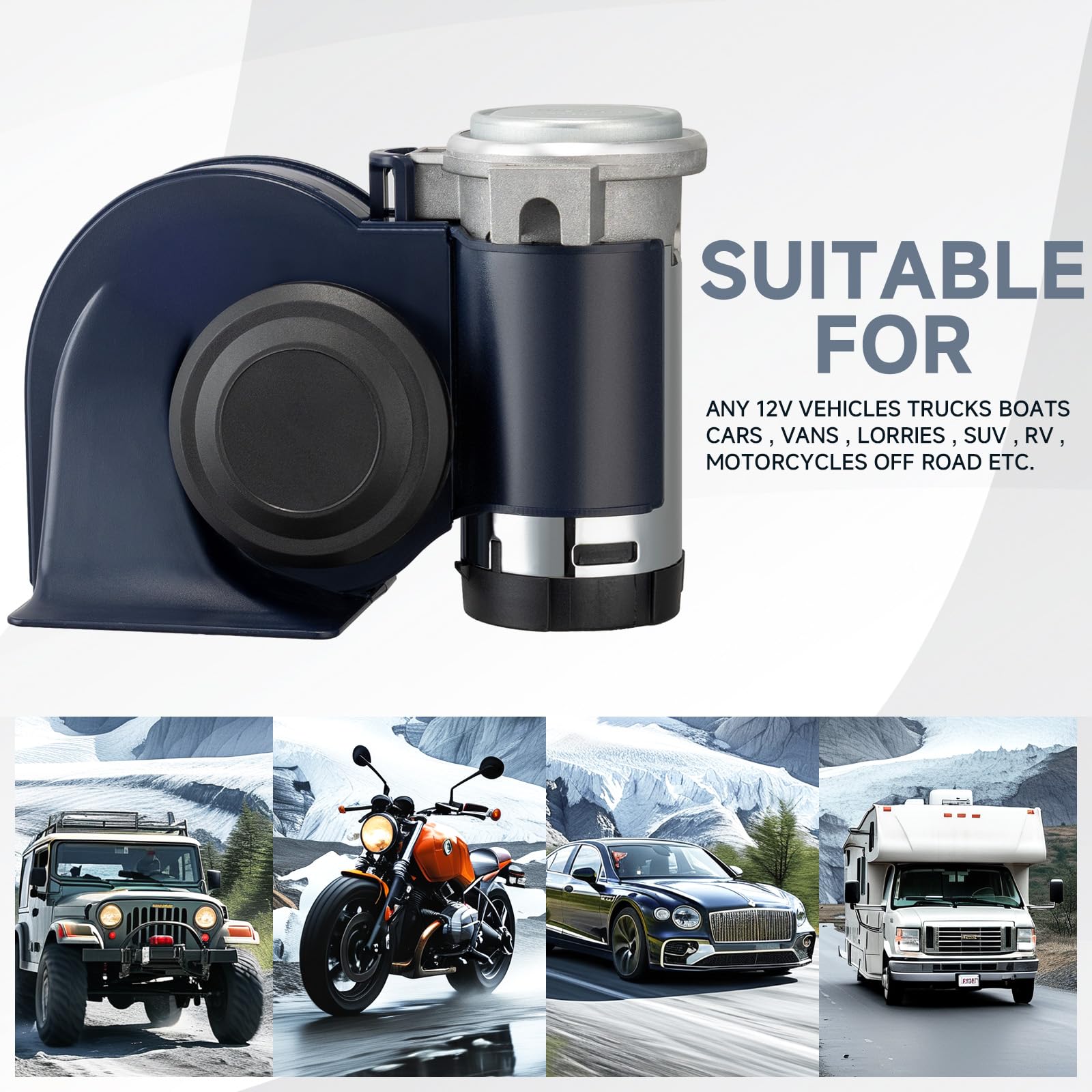 Kit de bocina de coche con botón, bocina de aire de 12 V para coche, camión, motocicleta, tren, bocinas, muy fuerte para camioneta, 12 voltios, 150 dB, ajuste universal BANHAO