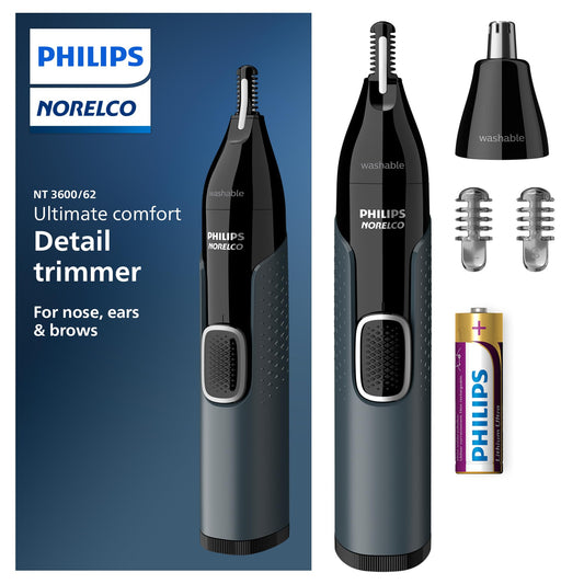 Philips Norelco NT3600/62 - Recortadora de nariz 3000, para nariz, orejas y cejas,