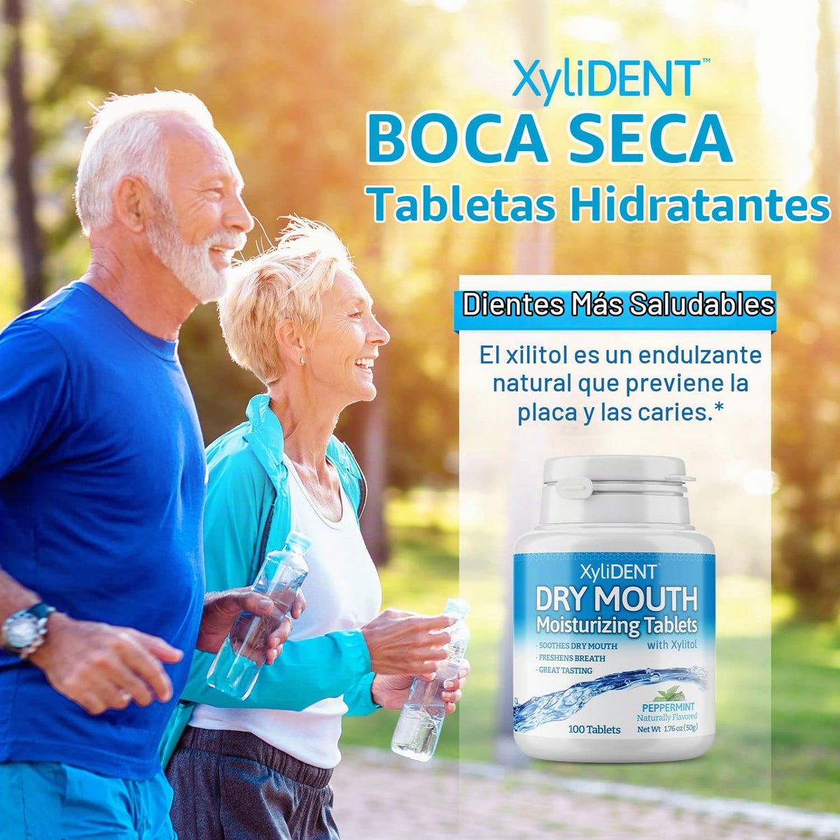 Tabletas de Xilitol XyliDENT Menta Alivio de Boca Seca