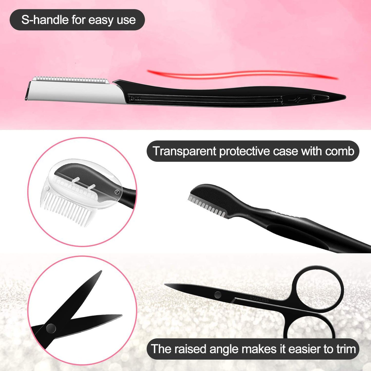 NOVIIML Razor, Eyebrow Kit, Multipurpose Exfoliating Dermaplaning Tool Face Razors for Women Girl, Eyebrow Grooming Set (11 in 1)