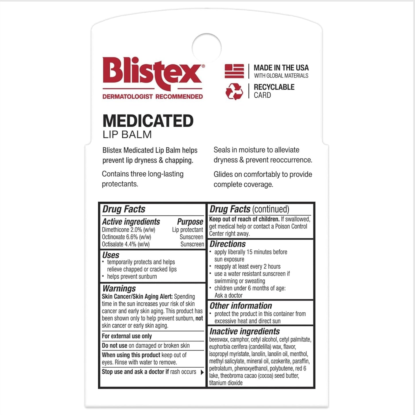 Blistex Medicated Lip Balm, 0.15 Ounce, Pack of 5 – Prevent Dryness & Chapping, SPF 15 Sun Protection, Seals in Moisture, Hydrating Lip Balm, Easy Glide Formula for Full Coverage