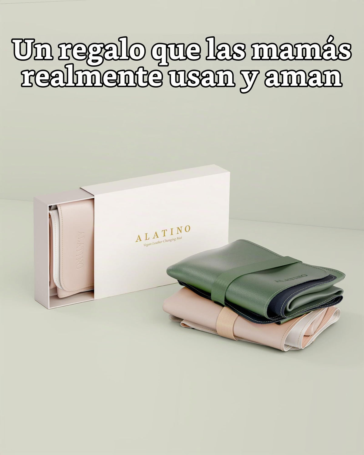Paquete de 2 alfombrillas de piel vegano para bebé, tamaño grande de 30 x 17 pulgadas, impermeable, plegable, cambiador portátil para viajes, hogar y bolsa de pañales, regalo de bebé para nuevas mamás