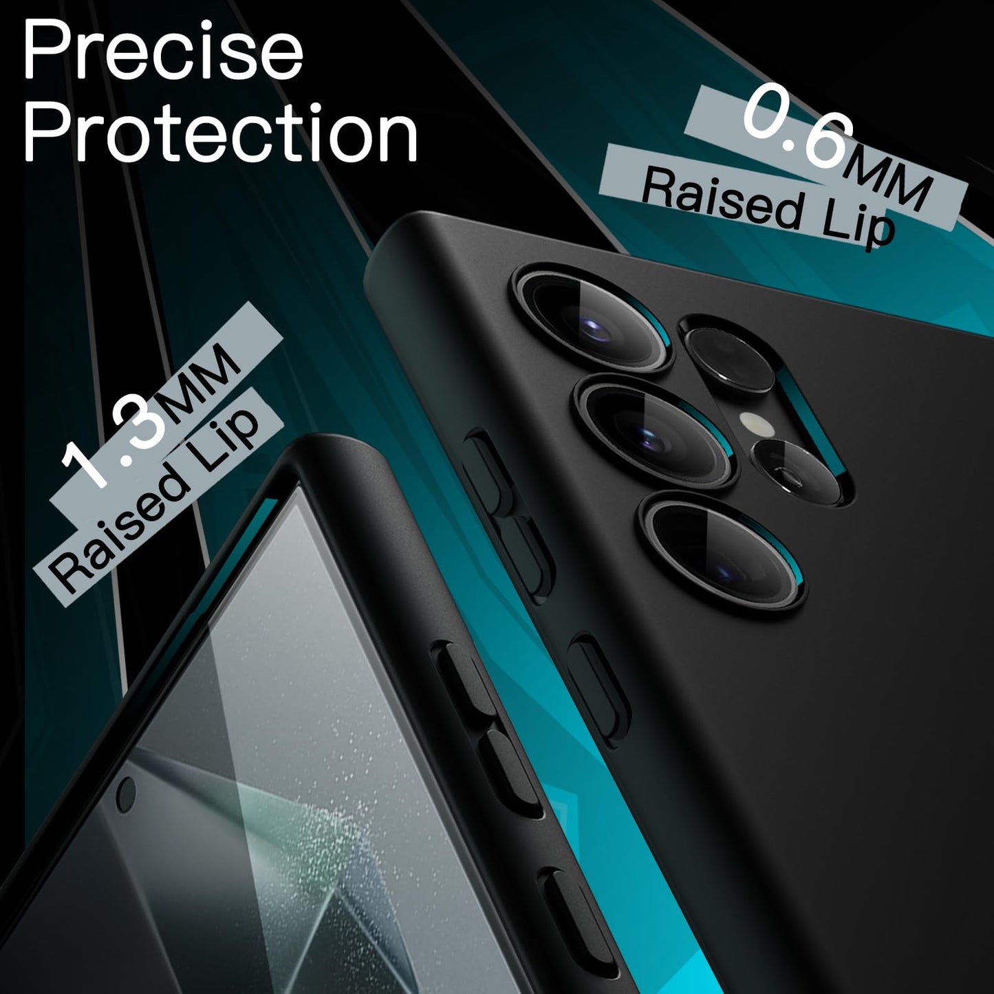 JETech Slim Ajuste Funda para Samsung Galaxy S24 Ultra 5G, Protección Completa Lente Cámara, Carcasa Protectora TPU Suave Delgada con Acabado Mate, Antigolpes (Negro)
