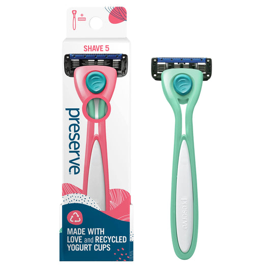Razor Refillable Preserve Neptune Green con 5 Hojas de Materiales Reciclados