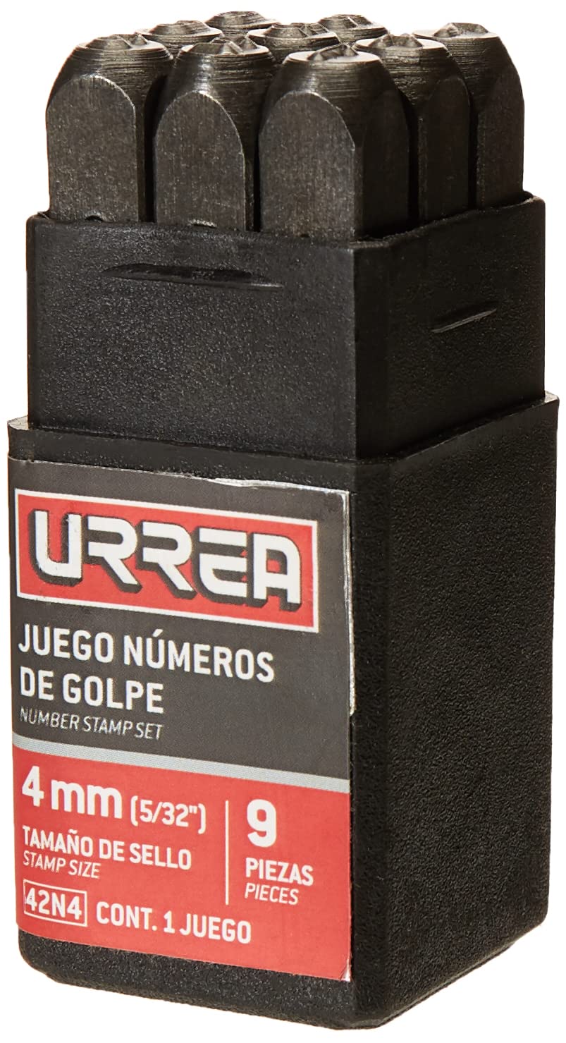 Juego de Números Urrea 42N4 en Negro 4 mm 9 Piezas