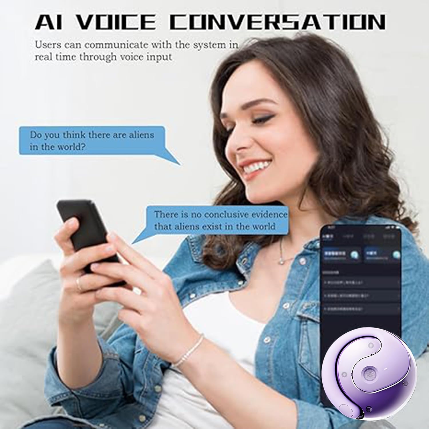 Hy-T26 Pro Language Translator,traductor de idiomas,equipado con aplicación AI,auriculares de traducción en tiempo real,sonido estéreo de alta fidelidad,admite más de 75 idiomas diferentes (Púrpura)
