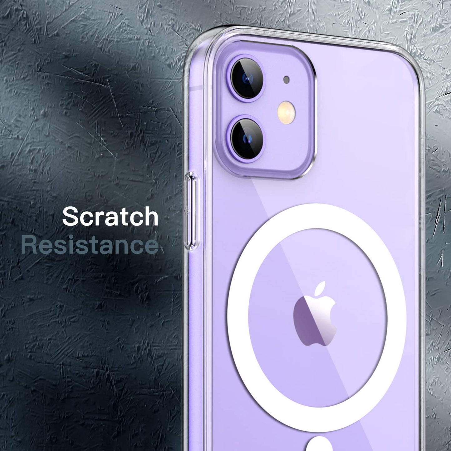 JETech Funda Magnética para iPhone 12/12 Pro 6,1 Pulgadas Compatible con MagSafe Carga Inalámbrica, Carcasa Antigolpes, Parte Trasera Transparente Anti-Arañazos (Transparente)