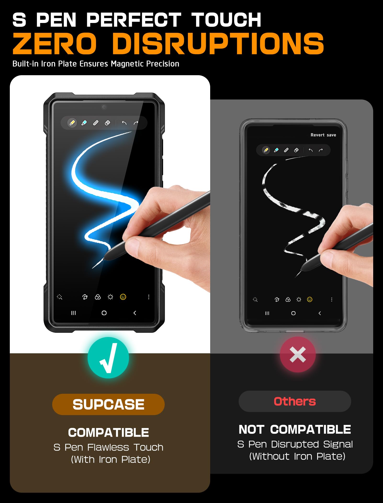 Funda Resistente SUPCASE Negro UBGrip con Soporte Kickstand para Samsung Galaxy S25 Ultra