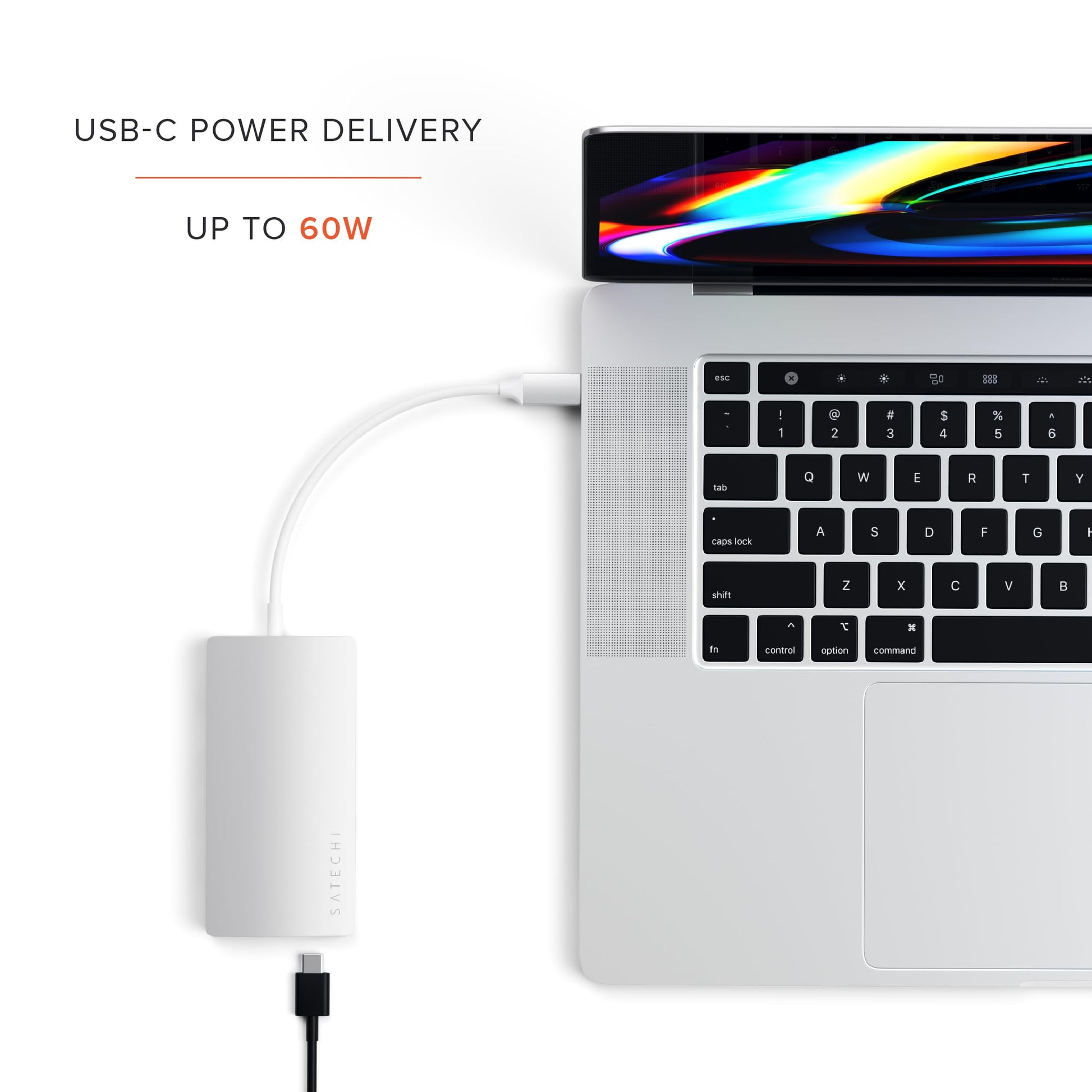 SATECHI Adaptador multipuerto 8 en 1 USB C V2, HDMI 4K, Carga USB C PD de 115 W, 3 Puertos USB-A, Ethernet, Lector de Tarjetas Micro/SD, para portátil, MacBook Air/Pro M4, iPad, Windows - Plateado