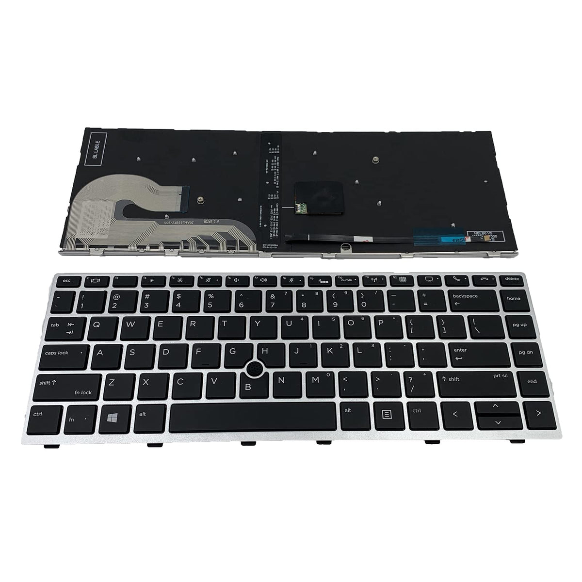Teclado Repuesto Tiugochr Negro Retroiluminación para Portátil HP Elitebook 840 G5 G6 745 G5