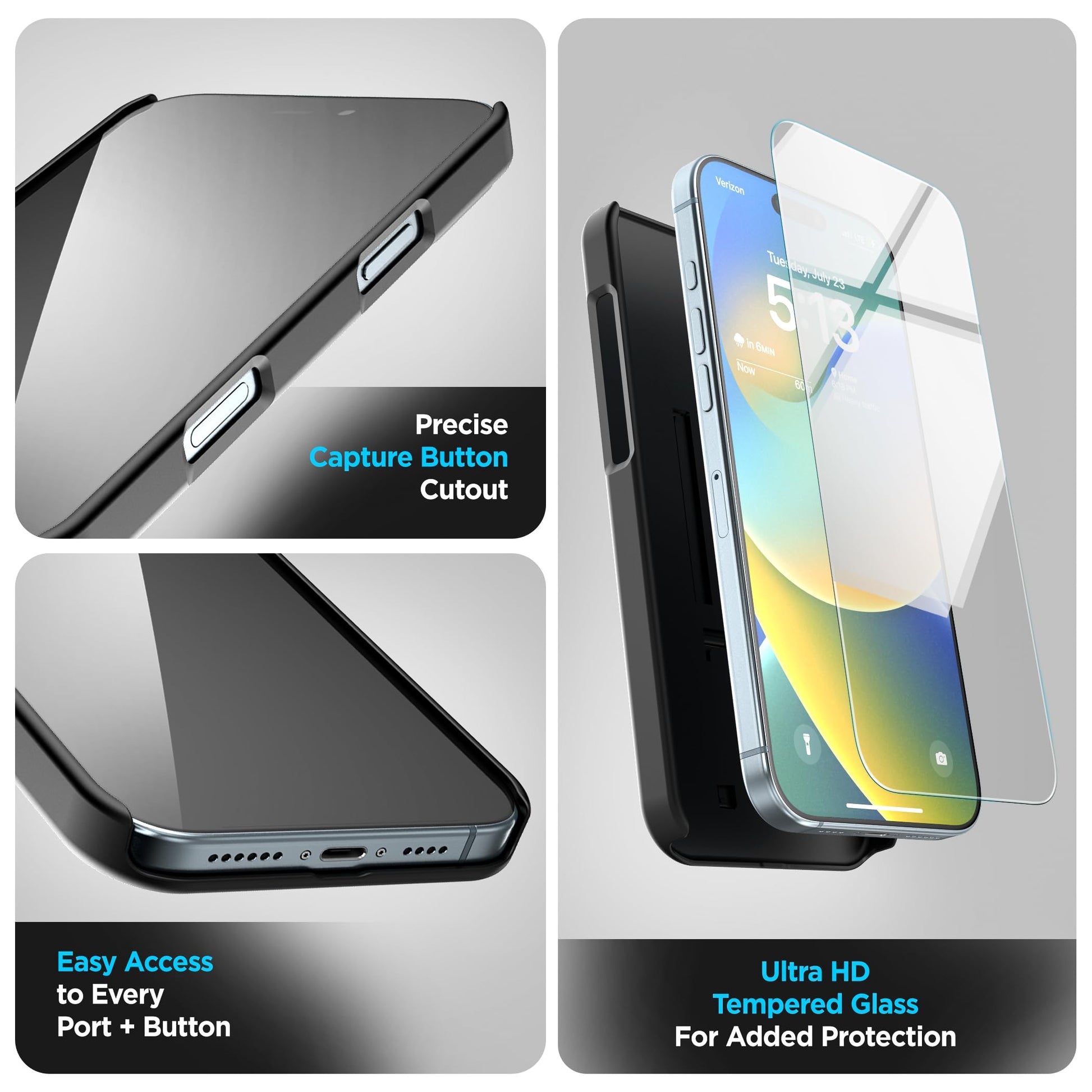 Funda con Clip de Cinturón ENCASED iPhone 16 Pro MAX con Protector de Pantalla Vidrio Templado DuraClip Series